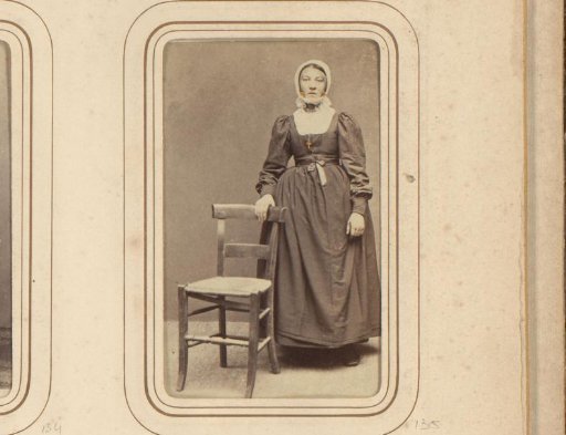 Portrait of a woman with a chair