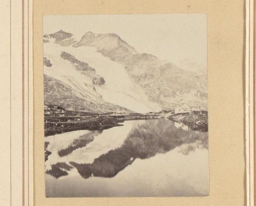View of a mountain lake in the Alps