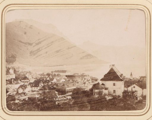 View of a town on the Traunsee