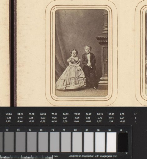 Wedding portrait of Charles S. Stratton, also known as General Tom Thumb, and his wife Lavinia Warren