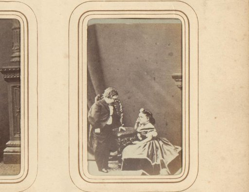 Wedding portrait of Charles S. Stratton, also known as Tom Thumb, and his wife Lavinia Warren
