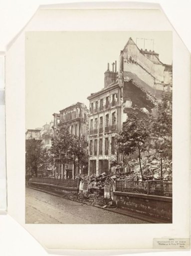 View of the Théâtre de la Porte Saint-Martin in Paris, destroyed during fighting between government troops and communards