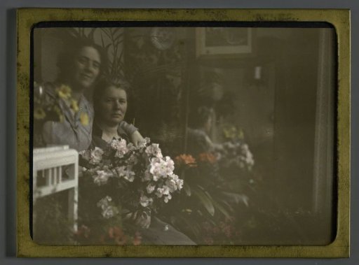 Portrait of Tine and Aagje, Seated Among Flowers