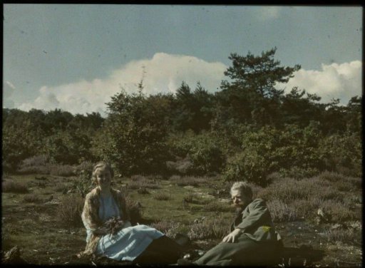 Fifi and Jacob Olie seated on a heath field