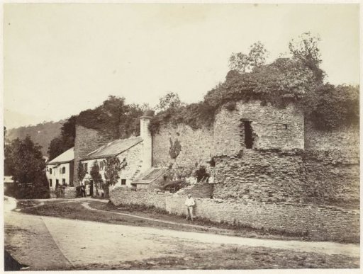 View of the Ruins of a City Wall with Attached Houses