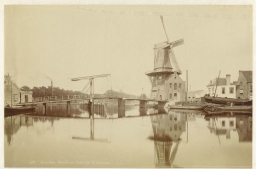 Mill and bridge over the Spaarne, Haarlem