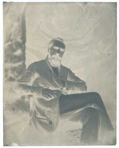 Portrait of a man, possibly a self-portrait by Louis-Rémy Robert