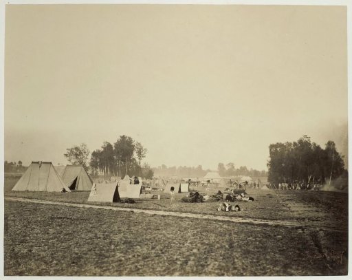 A field with tents in the Camp de Châlons