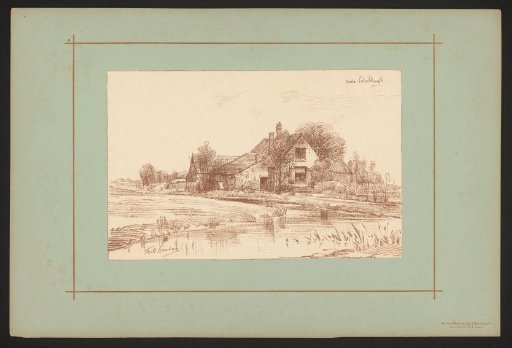 Photographic Reproduction of a Drawing of a Farm in a Landscape near Schalkwijk by Frits Grabijn