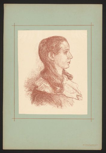 Photographic Reproduction of a Drawing, Portrait of a Young Woman