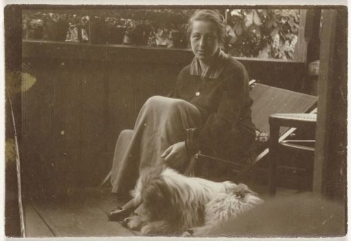 Portrait of Irene With with a dog