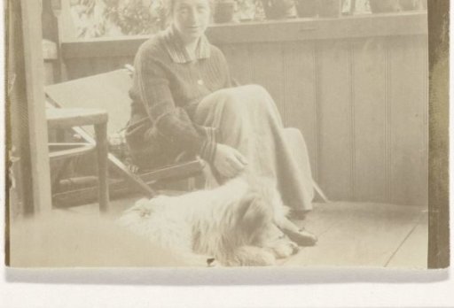 Portrait of Irene With with a dog