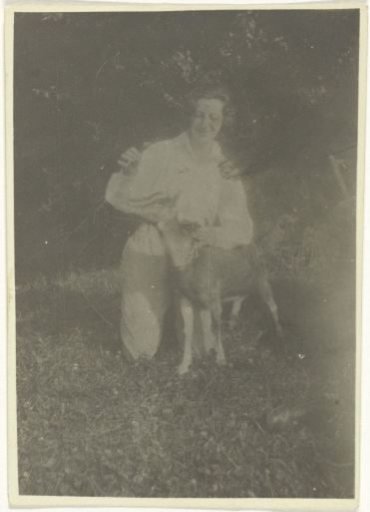 Portrait of Irene With with a goat