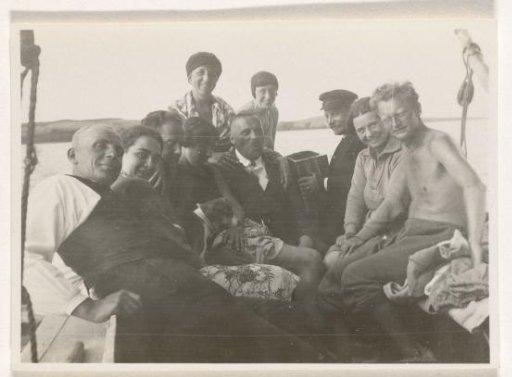 Company on a boat, with Karl With on the right