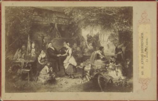 Photographic reproduction of a print after a painting by Anton Heinrich Dieffenbach, La veille des noces