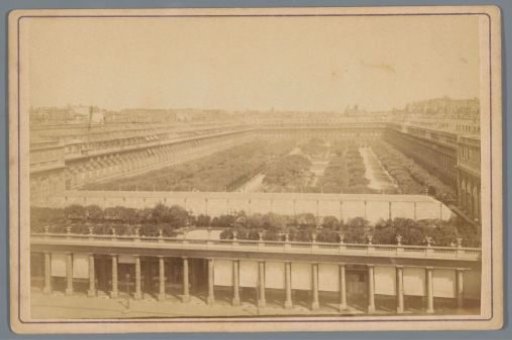 View of the garden of the Palais-Royal in Paris