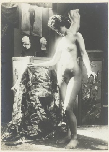 Female nude in an atelier