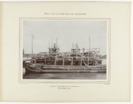 Erection of the left stream pier for the bridge over the Oude Maas near Spijkenisse