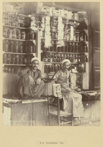 Portrait of Two Unknown Men in a Perfume Shop, Cairo