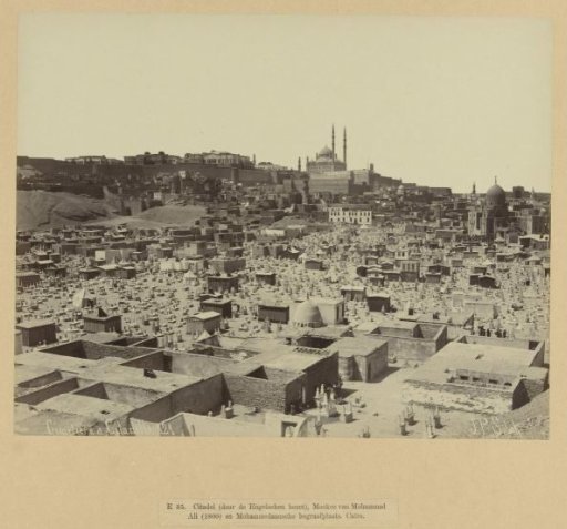 View of the Citadel of Cairo, with a cemetery in the foreground