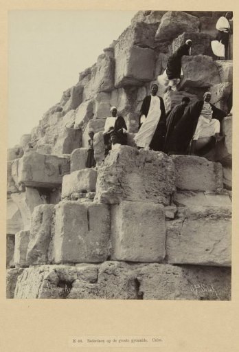 Group of men on the Pyramid of Cheops, Giza