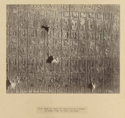 Tablet with the Names of 76 Pharaohs in Hieroglyphic Script
