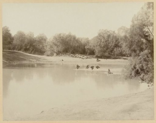 Shepherds Carrying Sheep Across the Jordan