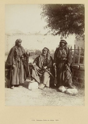 Group Portrait of Three Unknown Bedouin Sheikhs, Judea
