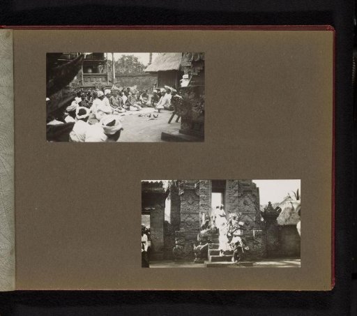 Two views of a traditional dance performed at a temple