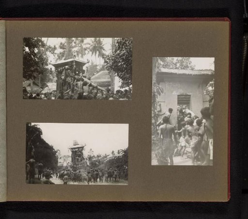 Three views of ritual practices, possibly related to a funeral