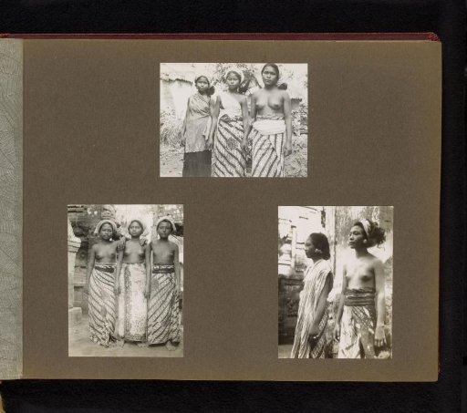 Two portraits of three young women and Portrait of two young women