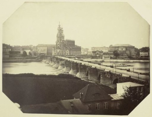 View of the Altstadt in Dresden with the Bridge over the Elbe