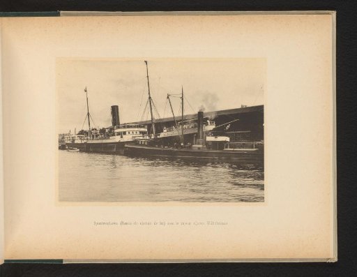 Railway harbor with the steamship Queen Wilhelmina, Rotterdam