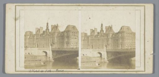 View of the Town Hall of Paris, Seen from Across the Seine