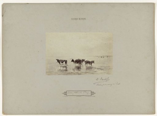 Photographic reproduction of a painting: Landscape with Cows in the Water