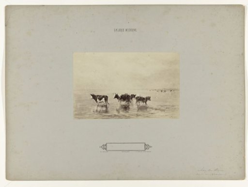 Photographic reproduction of a painting: Landscape with Cows in the Water