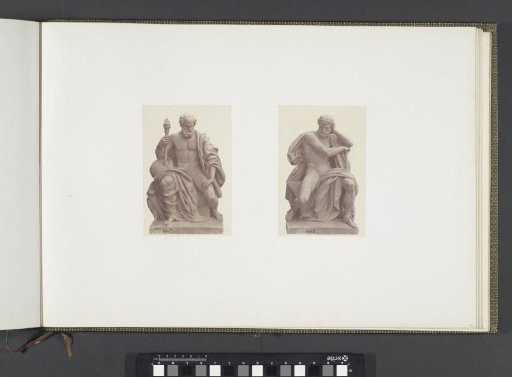Plaster models for sculptures at the Palais du Louvre: left "La Science" and right "L'Industrie" by Elias Robert
