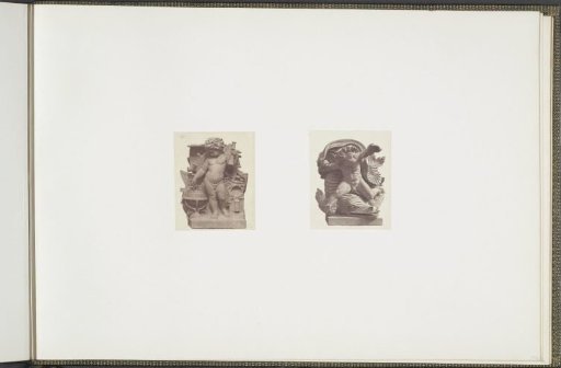 Plaster models for sculptures at the Palais du Louvre: left "Les Découvertes maritimes" by Louis Merley and right "La Mer" by Ernest Christophe
