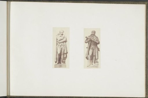 Plaster models for sculptures at the Palais du Louvre: left "Lavoisier" by Jacques Maillet and right "Lalande" by Jean-Joseph Perraud