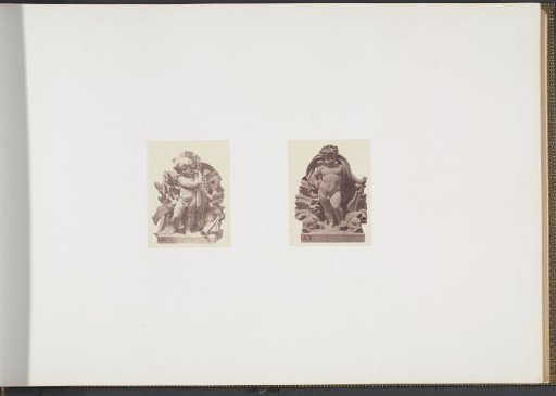 Plaster models for sculptures on the Palais du Louvre: left "L'Eté" by Vital Dubray and right "L'Eau" by Hubert Lavigne