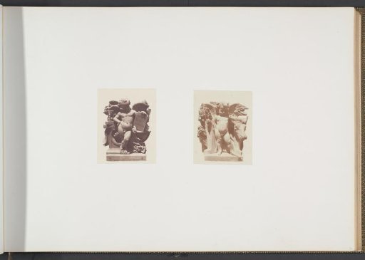 Plaster models for sculptures on the Palais du Louvre: left "L'Astronomie" by Jean François Soitoux and right "L'Agriculture" by Armand Blanc