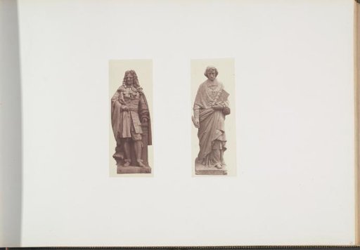 Plaster models for sculptures on the Palais du Louvre: left "Boileau" by Gabriel Bernard Seurre and right "Fénelon" by Jean Bonnassieux
