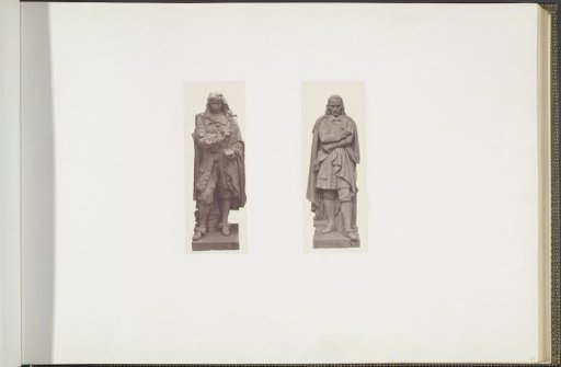 Plaster models for sculptures on the Palais du Louvre: left "La Rochefoucauld" by Noël Jules Girard and right "Corneille" by Henri Lemaire