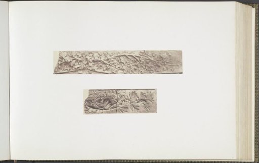 Detail of a plaster model for the frieze on the Palais du Louvre by Léon Falconnier
