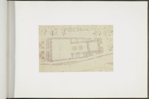 Map of the New Louvre according to the design of architect L. Visconti