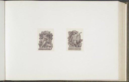 Plaster models for sculptures at the Palais du Louvre: left "L'Etude" by Antoine-Samuel Adam-Salomon and right "L'Industrie" by Pierre Damiens