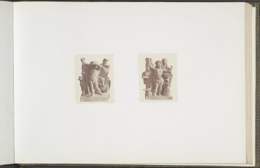Plaster models for sculptures on the Palais du Louvre: left "La Vigilance" by Aimé Millet and right "Le Printemps" by Jean-Auguste Barre