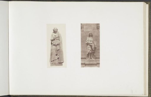 Plaster models for sculptures at the Palais du Louvre: left "Bourdaloue" by Louis Desprez and right "Racine" by Michel-Pascal