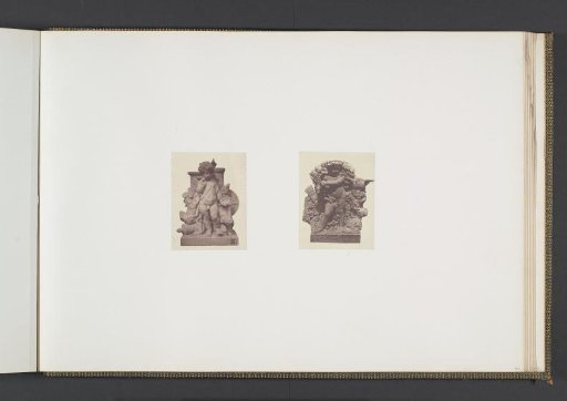 Plaster models for sculptures at the Palais du Louvre: left "L'Europe" by Joseph-Adolphe-Alexandre Walcher and right "Le Printemps" by Adrien Fourdrin