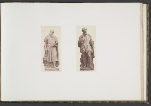Plaster models for sculptures at the Palais du Louvre: left "Lescot" by Henri Joseph François de Triqueti and right "Bullant" by Pierre Alfred Robinet